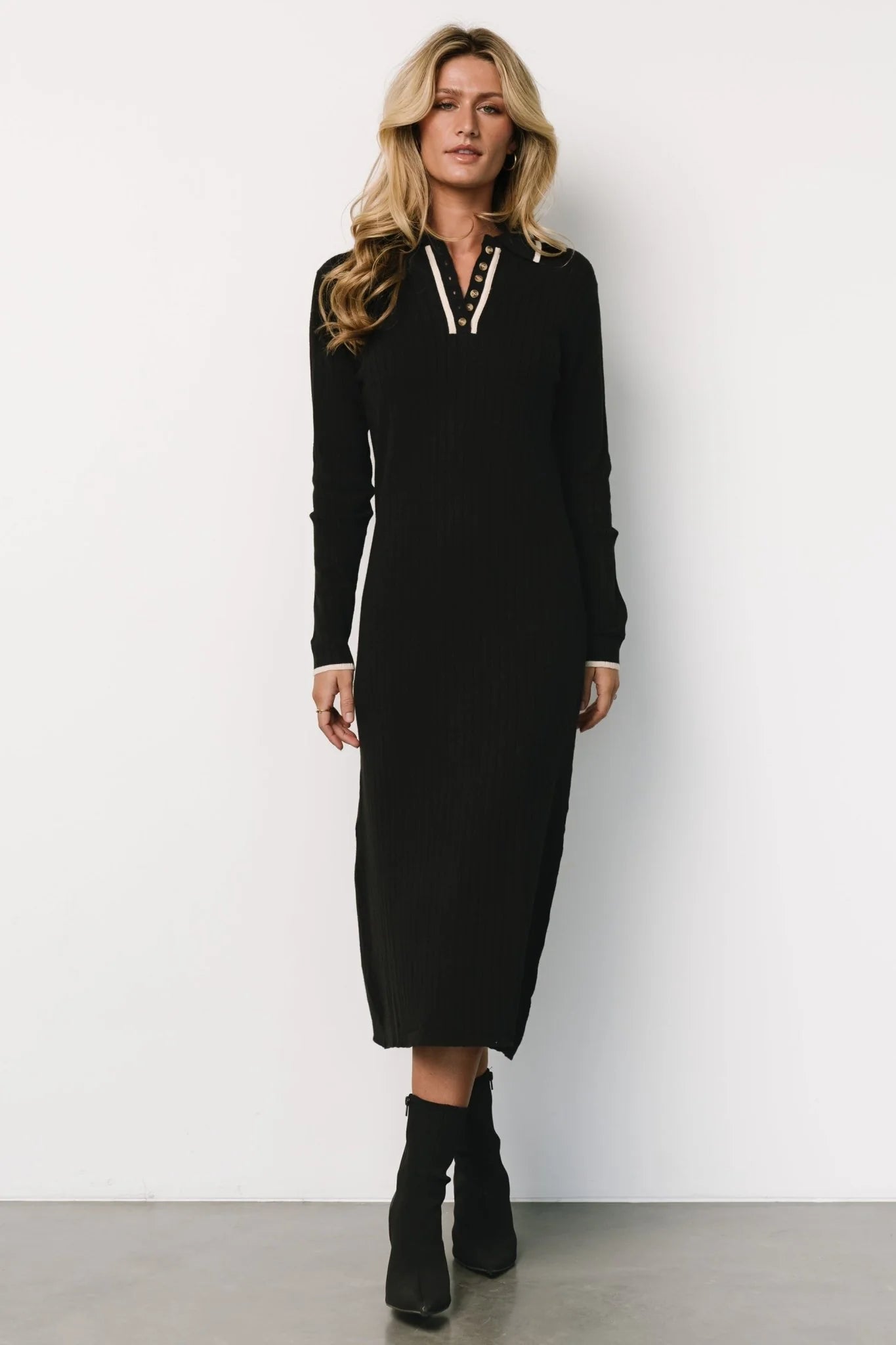 Shantel Polo Dress | Black + Cream