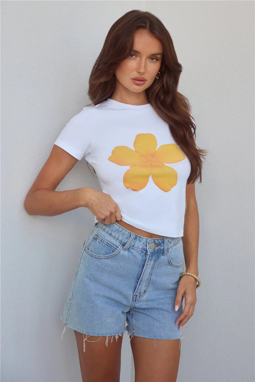 BASE Florabelle Baby Tee Yellow Flower