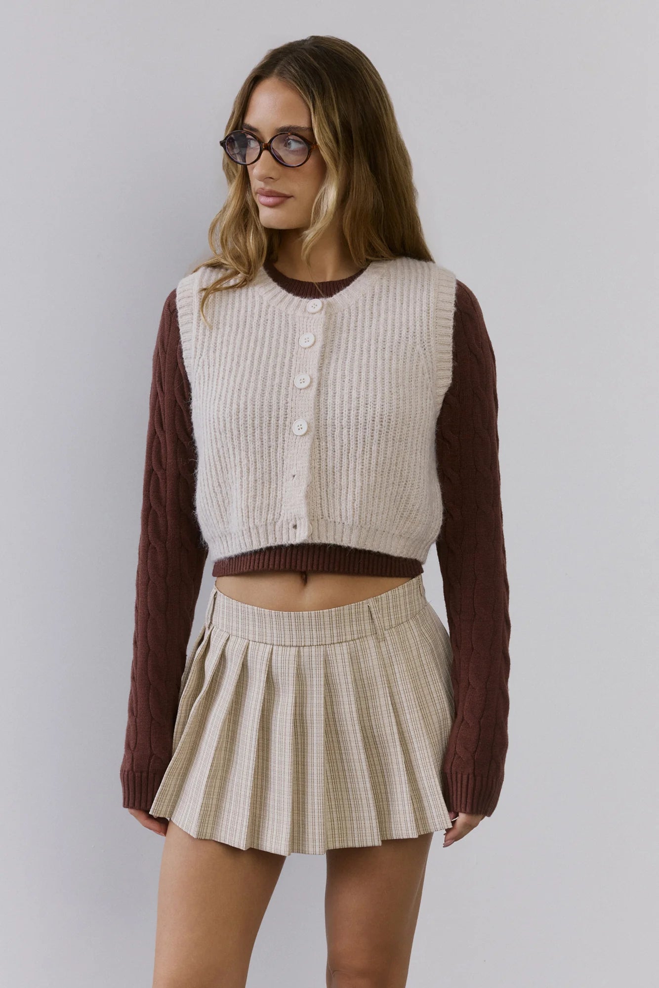 Cosy Cabin Knit Vest Ivory