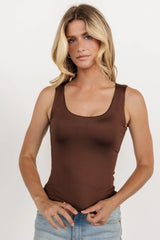 Ana Scoop Neck Tank Top | Dark Brown