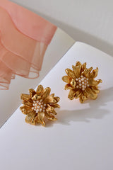 18k Gold Plated Fleur Earrings Gold