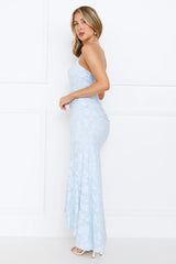 Empowered Girl One Shoulder Maxi Dress Blue