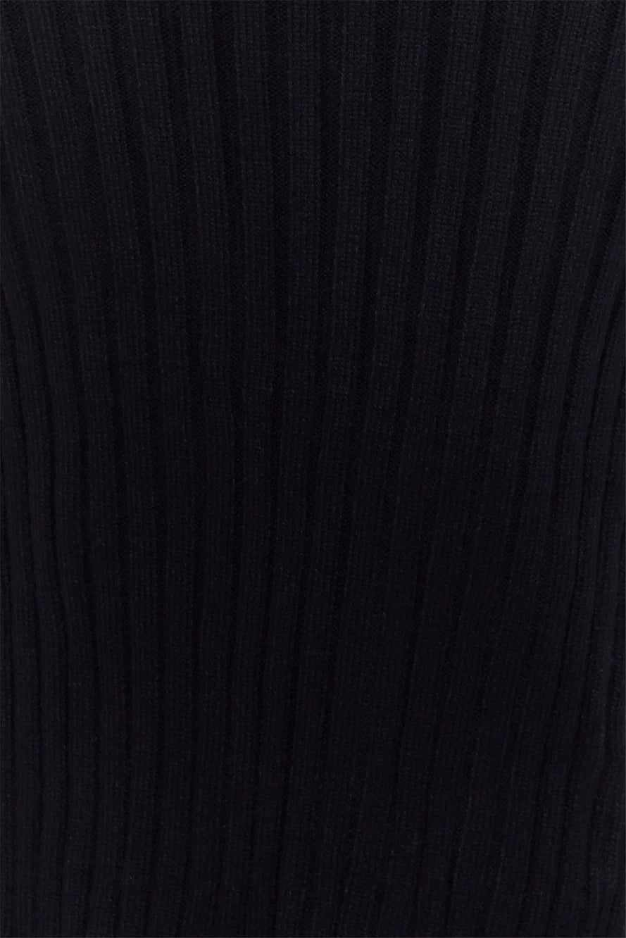 Everyday Style Ribbed Midi Dress Black