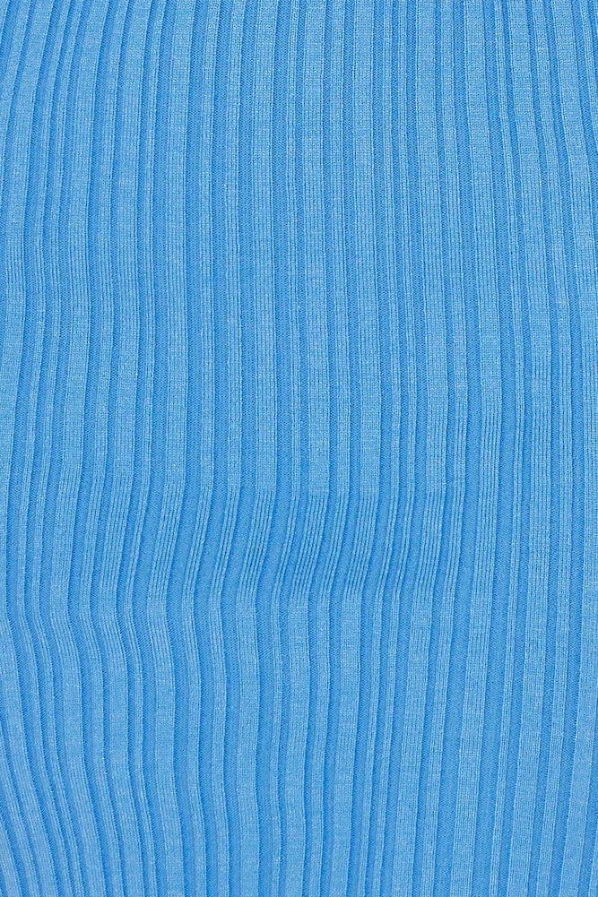 Warm Treat Ribbed Mini Dress Blue