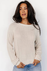 Alix Knit Sweater Top | Natural