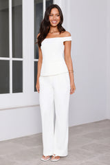 Frame It Tailored Off Shoulder Top White