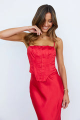 Tripped Off Crop Top Red