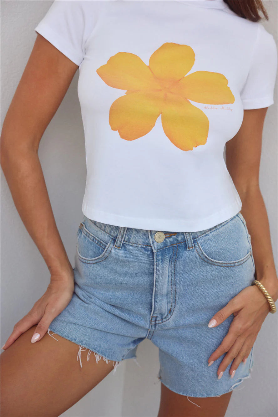 BASE Florabelle Baby Tee Yellow Flower