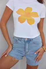 BASE Florabelle Baby Tee Yellow Flower