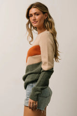 Rowen Color Block Sweater | Natural + Green