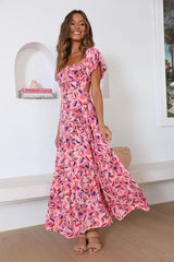 Szn For Prints Maxi Dress Pink