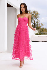 Bright Dance Strapless Tulle Maxi Dress Pink
