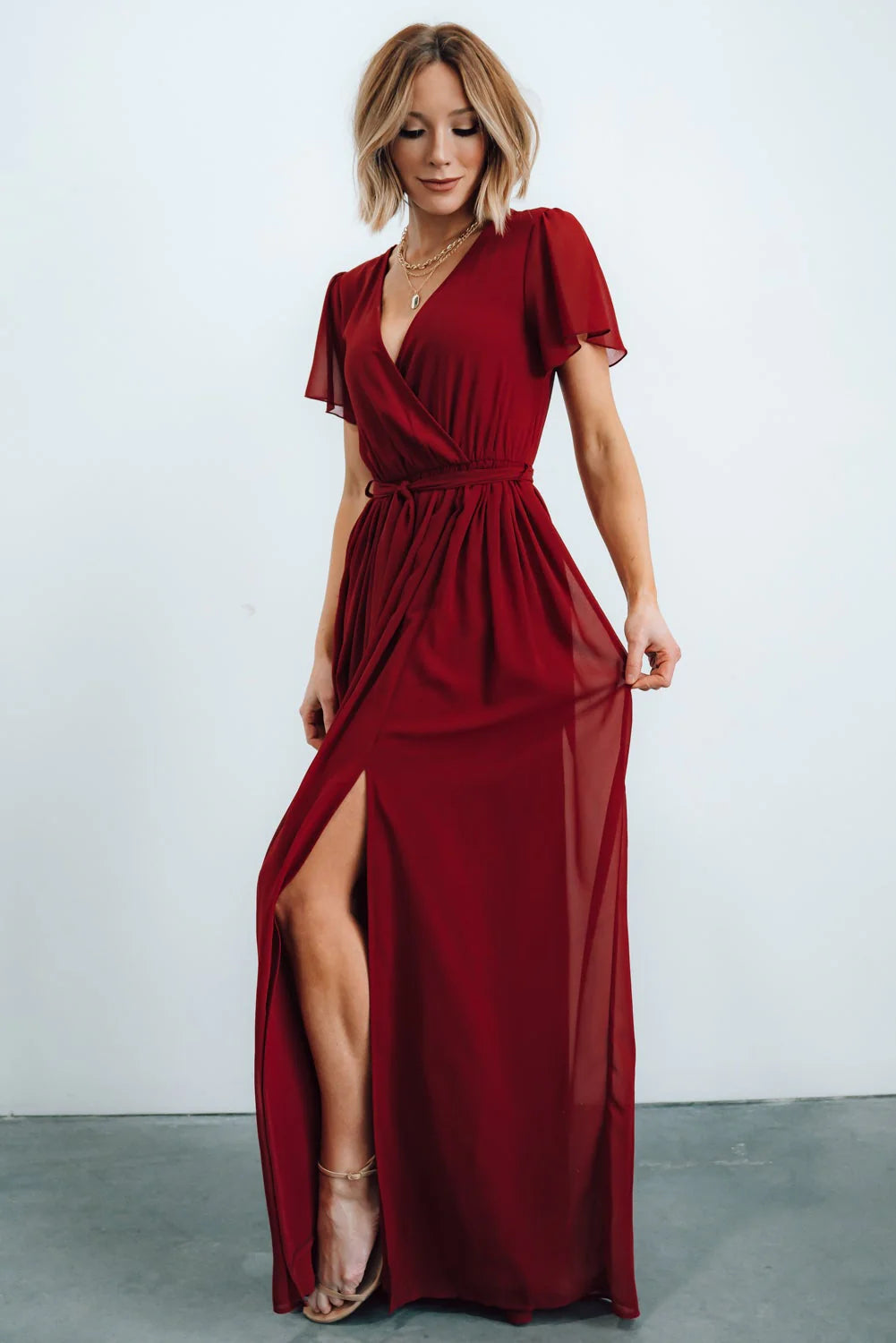 Kristina Maxi Dress | Burgundy