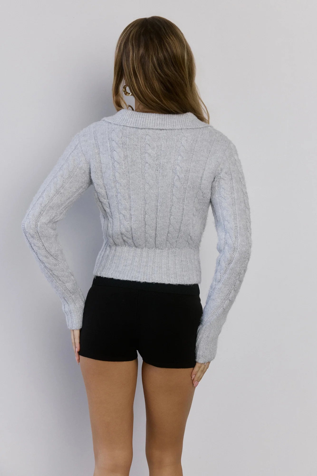 Winter Love Story Cable Knit Cardigan Grey