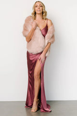 Jovie Faux Fur Shawl | Pale Blush