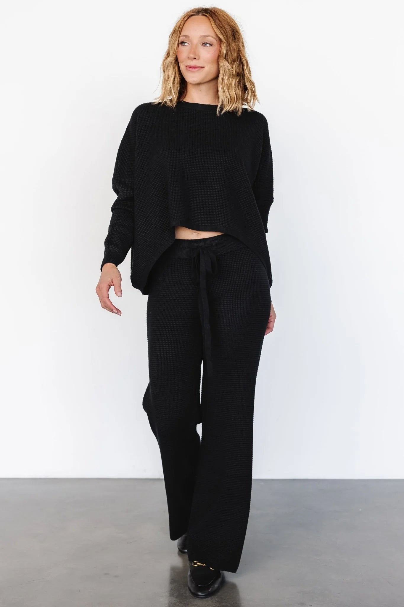 Owen Waffle Pants | Black