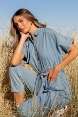 Mateo Button Up Jumpsuit | Denim
