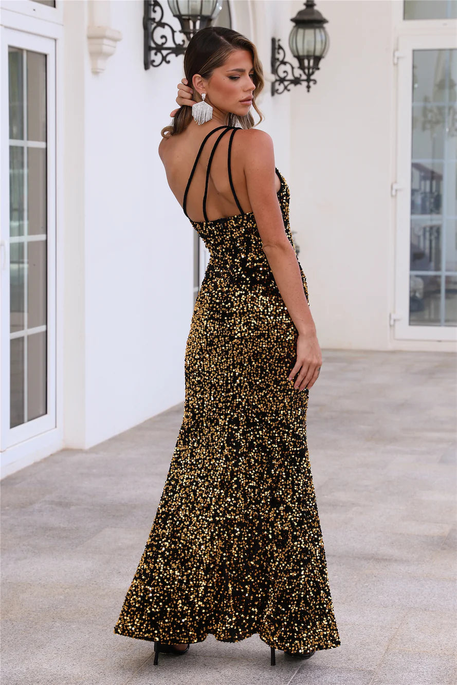 Golden Days Dancing Maxi Dress Black