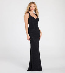 Tatiana Lace-Up Mermaid Glitter Formal Dress