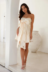 Party Season Strapless Mini Dress Cream