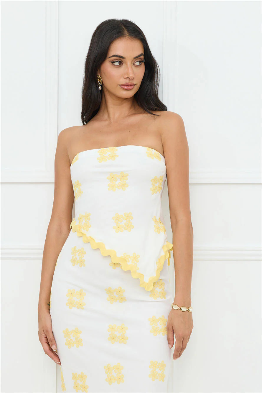 Desert Daze Strapless Top White