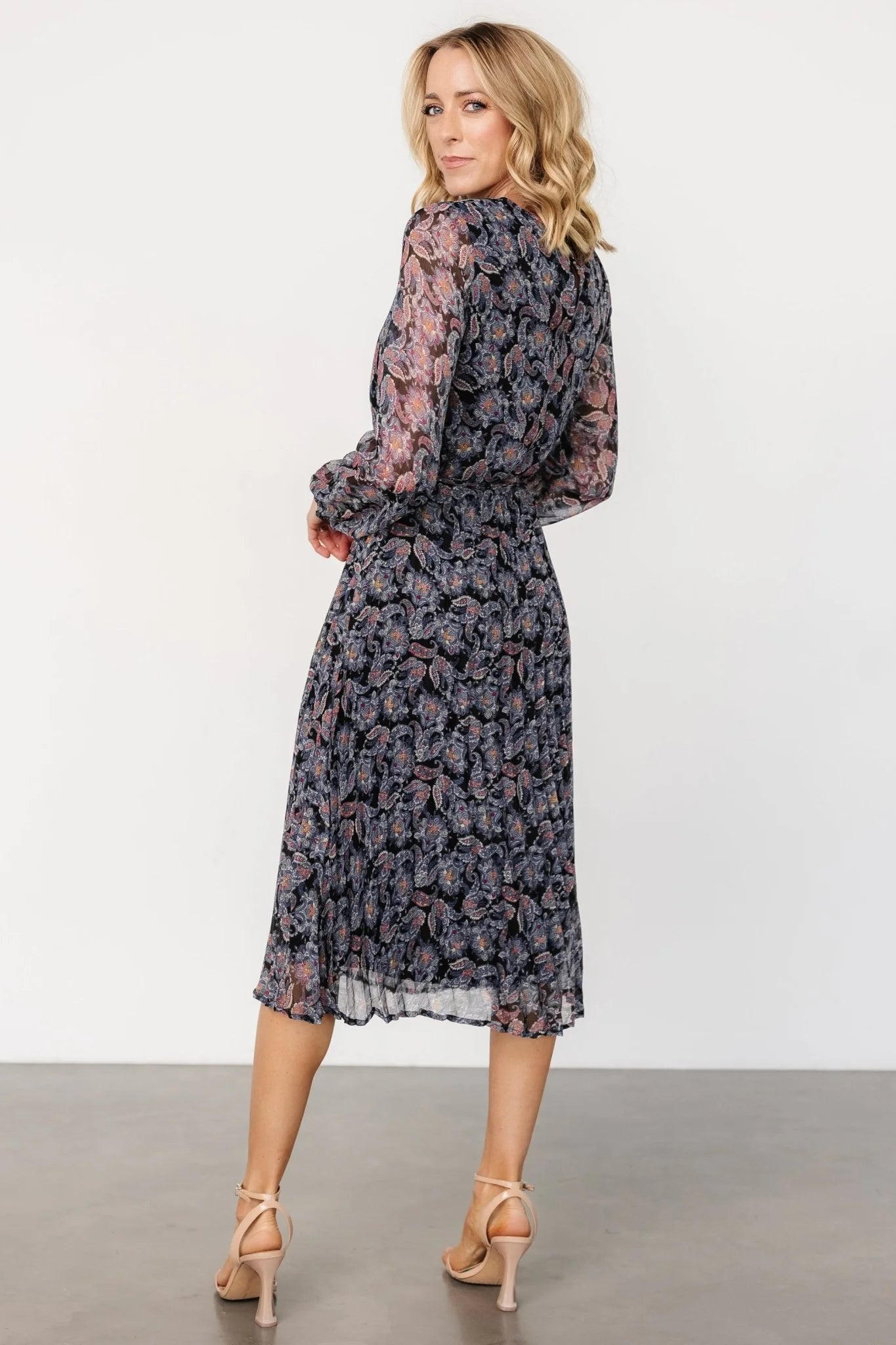 Laurie Midi Dress | Black Print