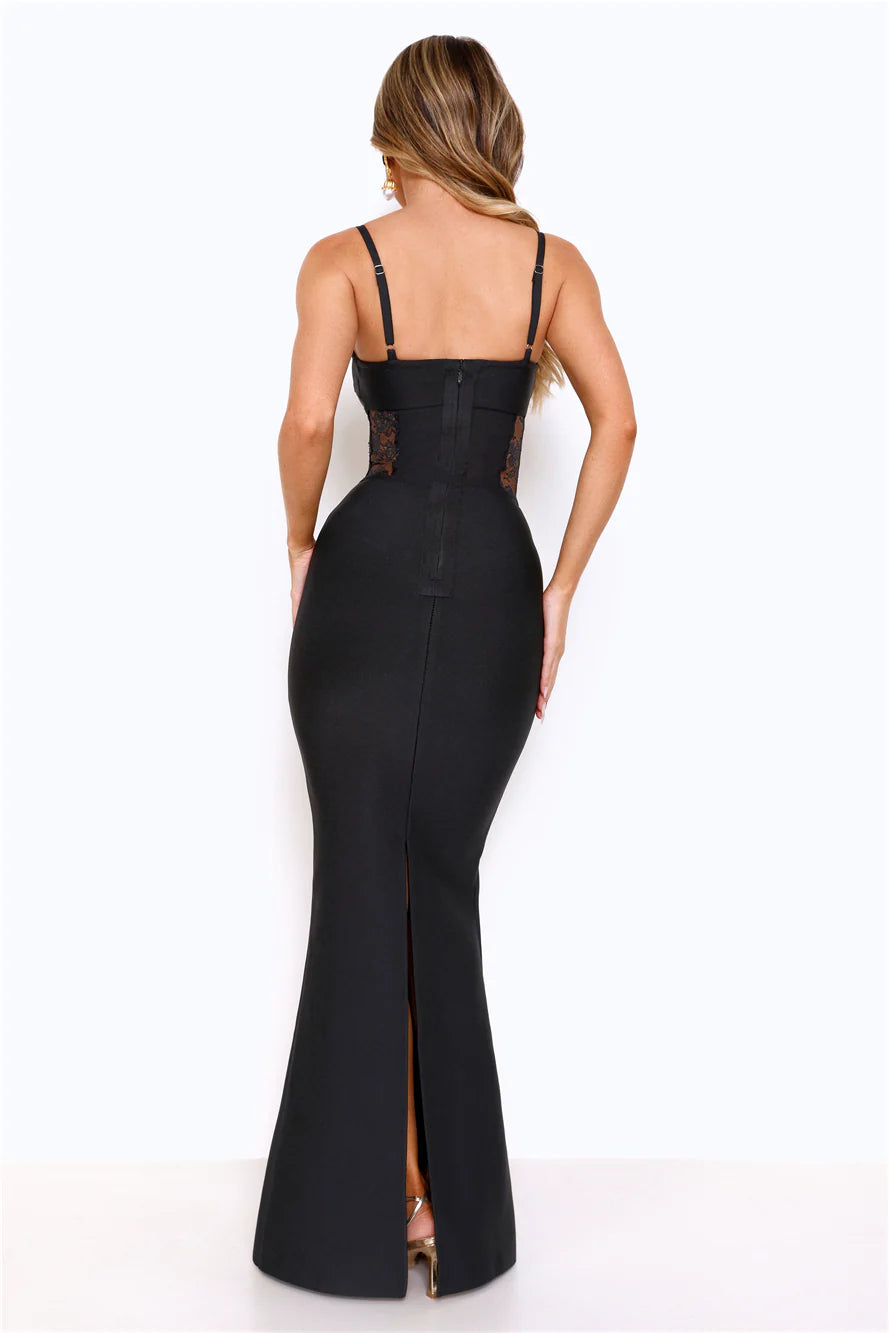 Competition Worthy Bandage Maxi Dress Black