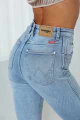 WRANGLER HI PINS CROPPED SKINNY JEANS PALE
