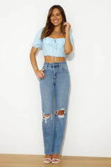 Cooler Than You Crop Top Blue