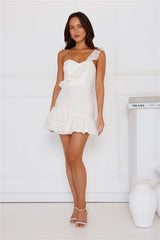 Aesthetic Evenings One Shoulder Mini Dress White