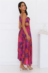 Fashionista’s Night Out One Shoulder Satin Maxi Dress Purple