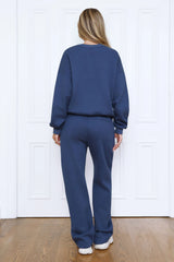 BASE Straight Leg Emblem Sweatpants Navy