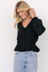 Siena Button Top | Black