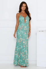Green Oasis Halter Maxi Dress Green