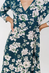 Declan Short Dress | Dark Green Floral