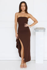 Yes Always Strapless Maxi Dress Chocolate