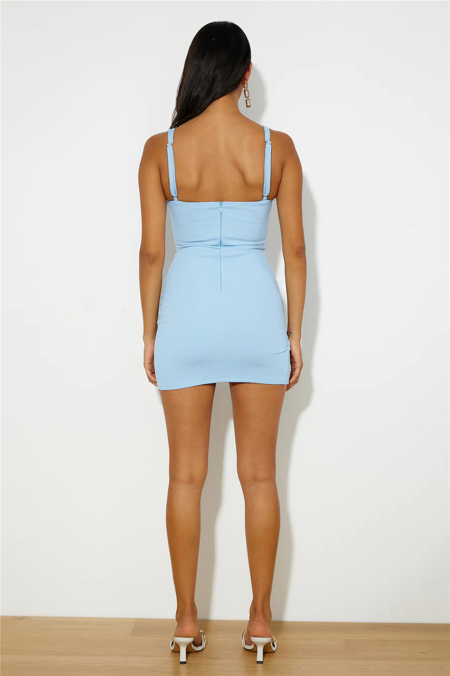 Around The Twist Mini Dress Blue