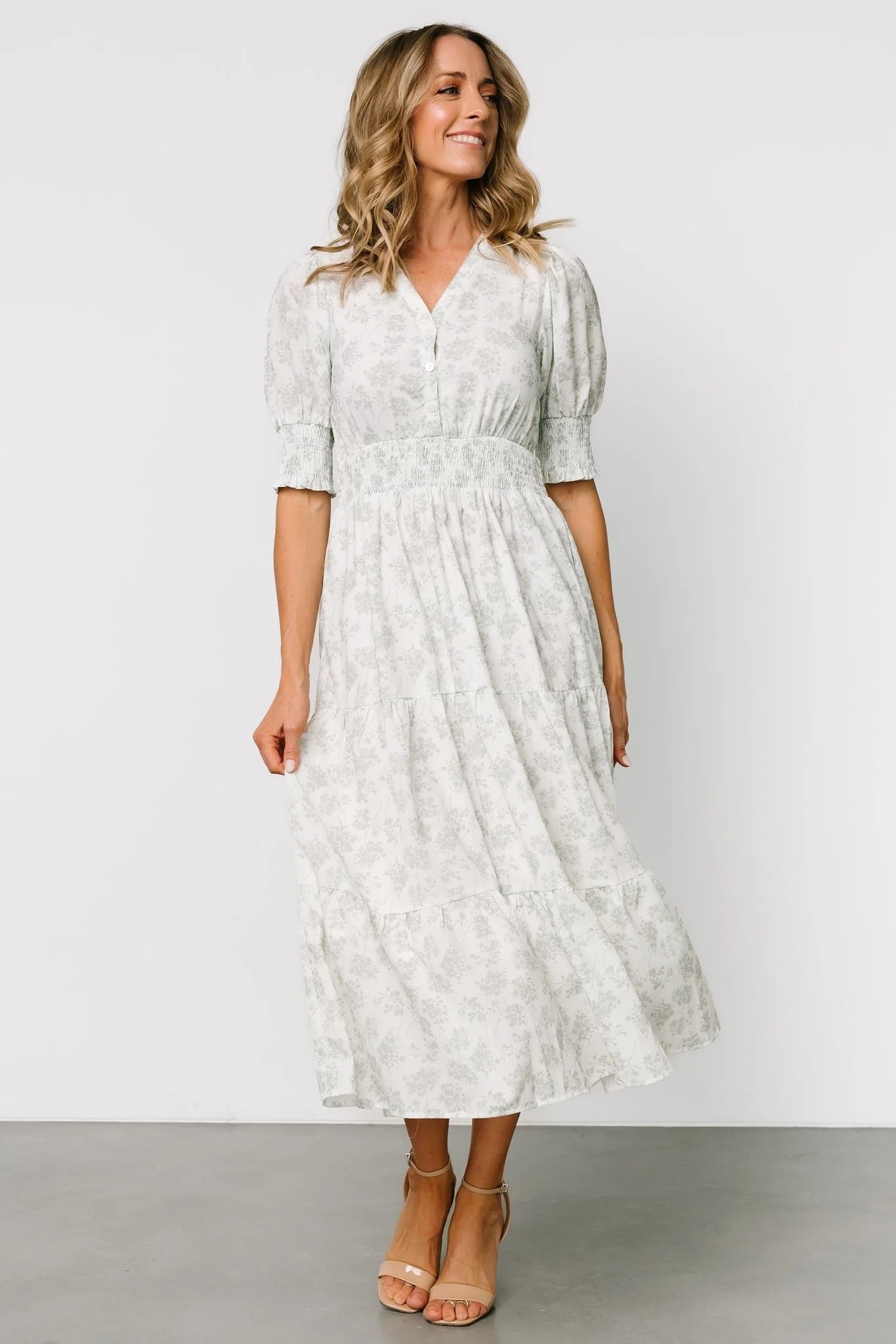 Miriam Midi Dress | Light Sage Floral