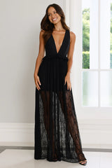 Golden Aura Maxi Dress Black