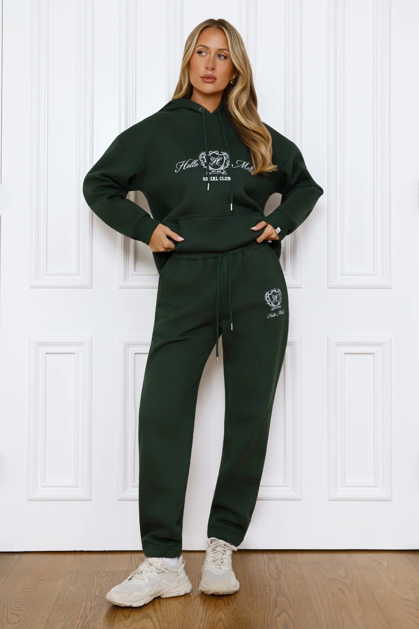 BASE Cuffed Emblem Sweatpants Green