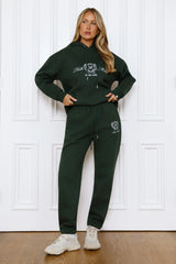 BASE Cuffed Emblem Sweatpants Green