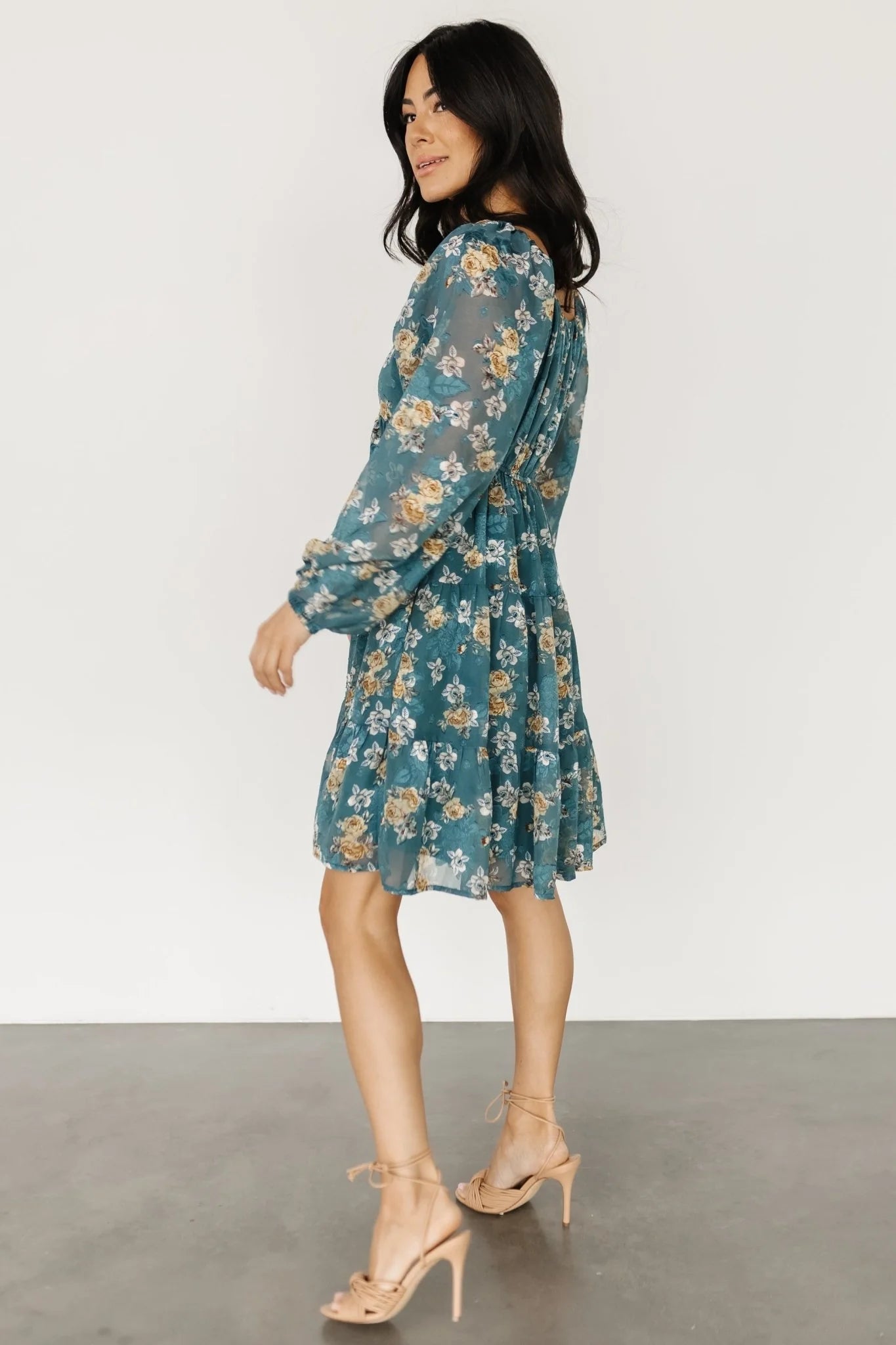 Lombard Tiered Dress | Blue + Gold
