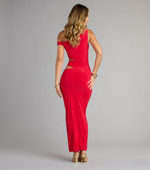 Own the Night One-Shoulder Cutout Maxi Dress