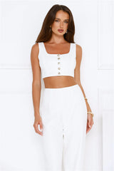 Basking In Style Crop Top Cream