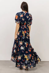 Madeline Maxi Dress | Navy + Coral Floral
