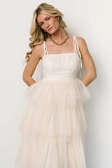 Alora Tulle Tiered Maxi Dress | Cream