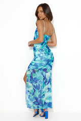 Along The Reef Mesh Midi Dress Green