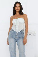 Sweet Berry Strapless Crop Top Sage