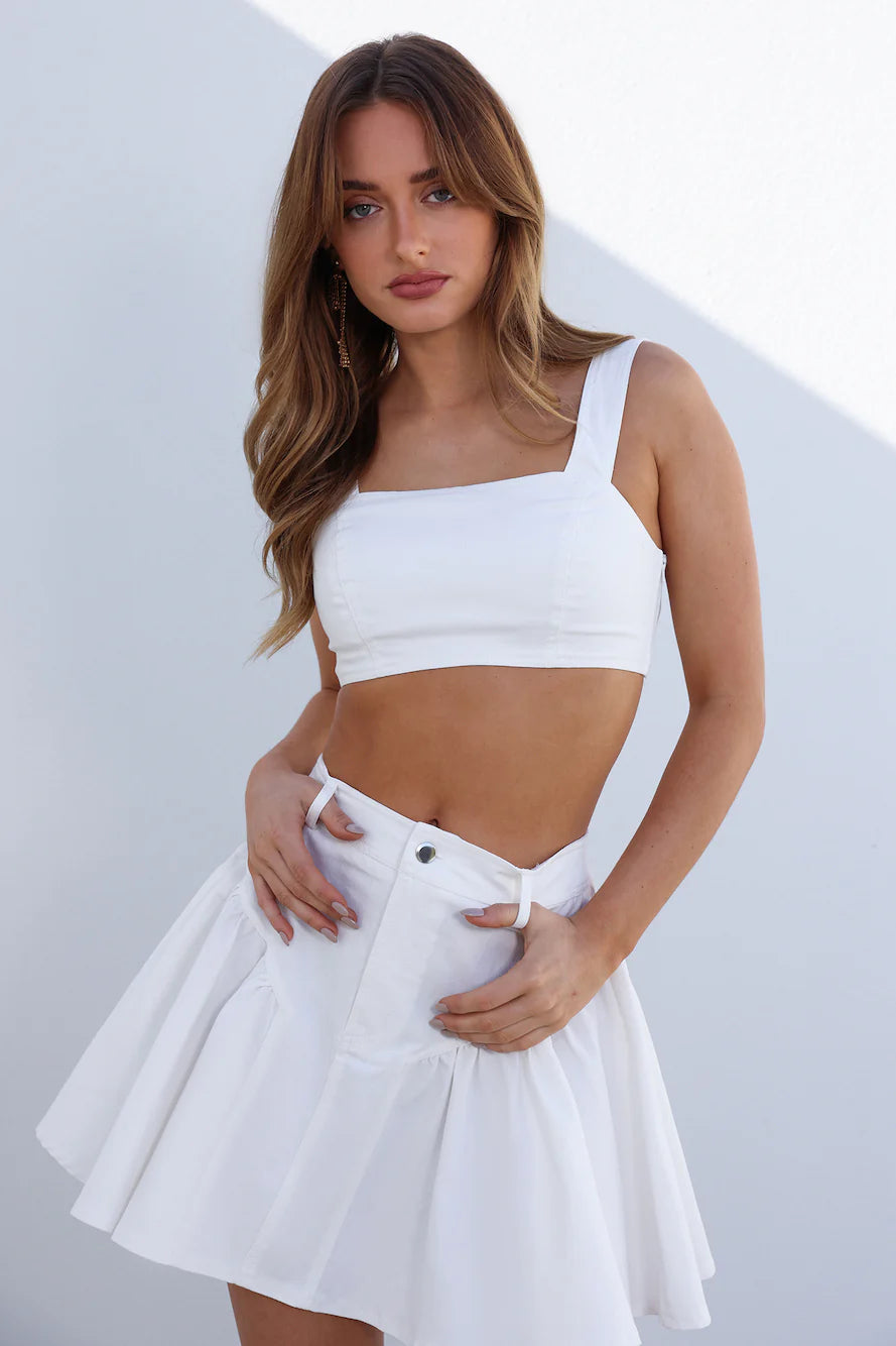 Dreamy Horizons Crop Top White