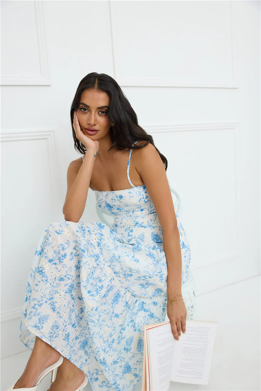 Bright Mornings Maxi Dress Blue